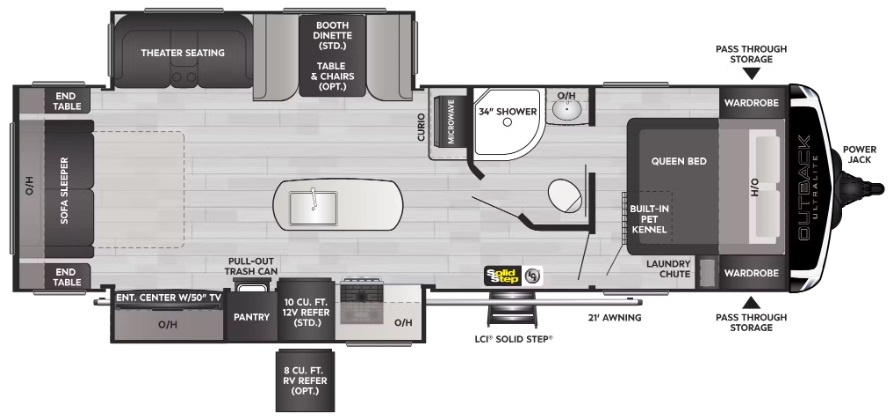 2022 KEYSTONE OUTBACK 292URL, , floor-plans-day image number 0